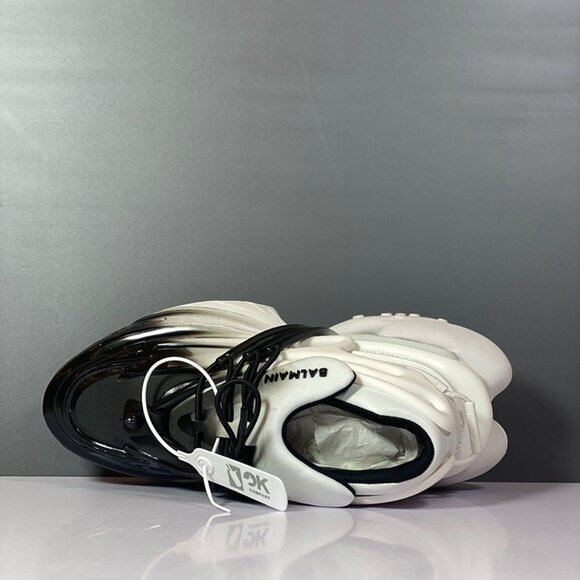 Balmain Unicorn Black And White Leather Sneakers - Picture 4 of 9